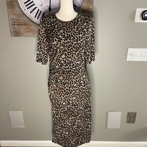 Vince Camuto Animal Print Midi Dress